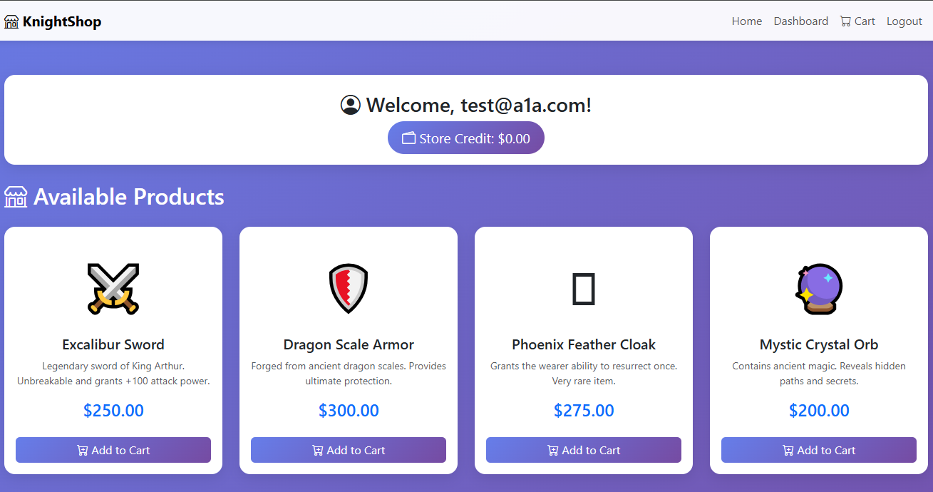 Thumbnail for KnightShop CTF Challenge